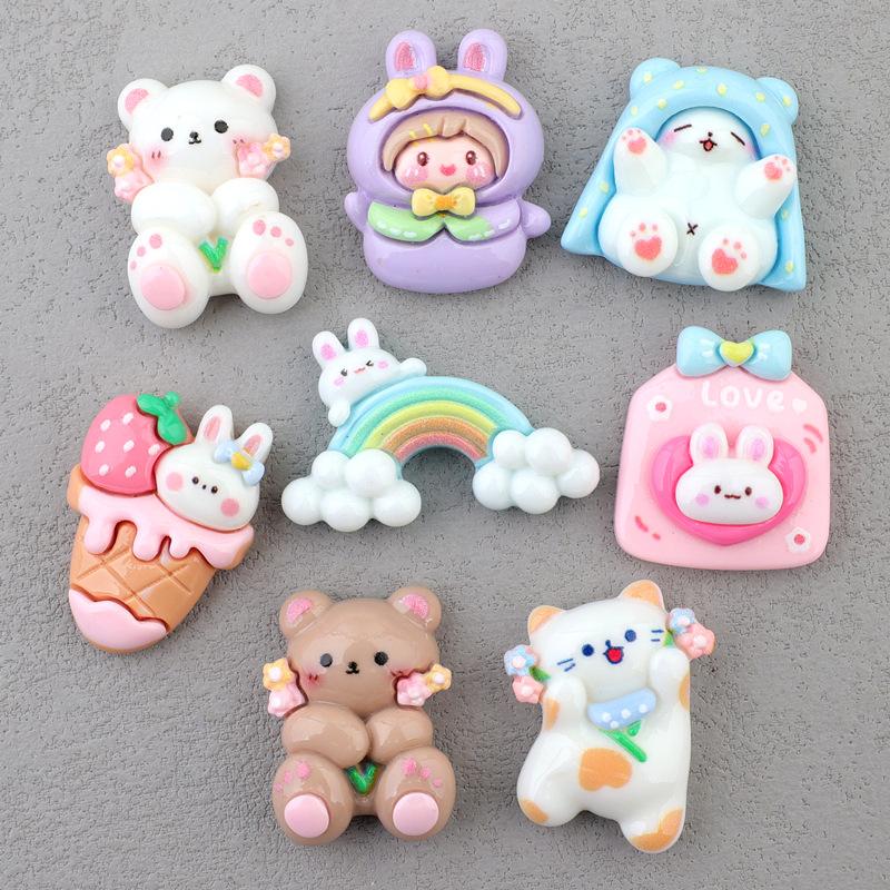 8Pcs Mini Cute Animal Resin Ca - Resin Craft Supplies recension och pris