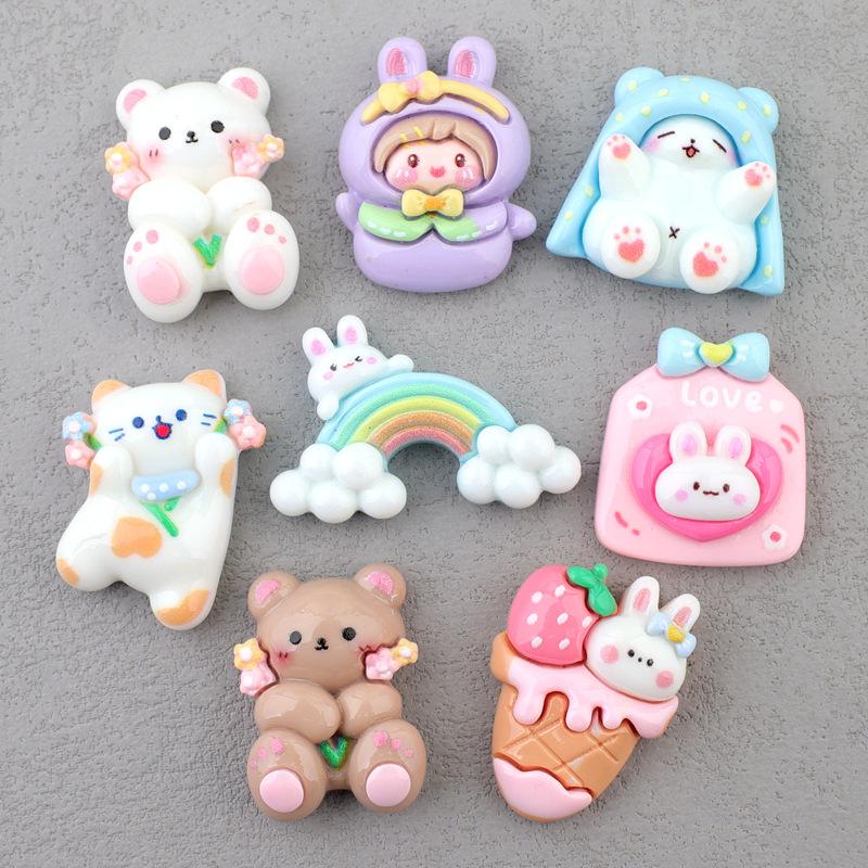 8Pcs Mini Cute Animal Resin Ca - Resin Craft Supplies recension och pris
