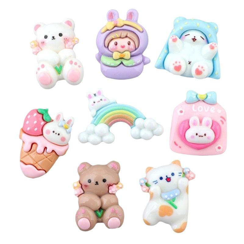 8Pcs Mini Cute Animal Resin Ca - Resin Craft Supplies recension och pris