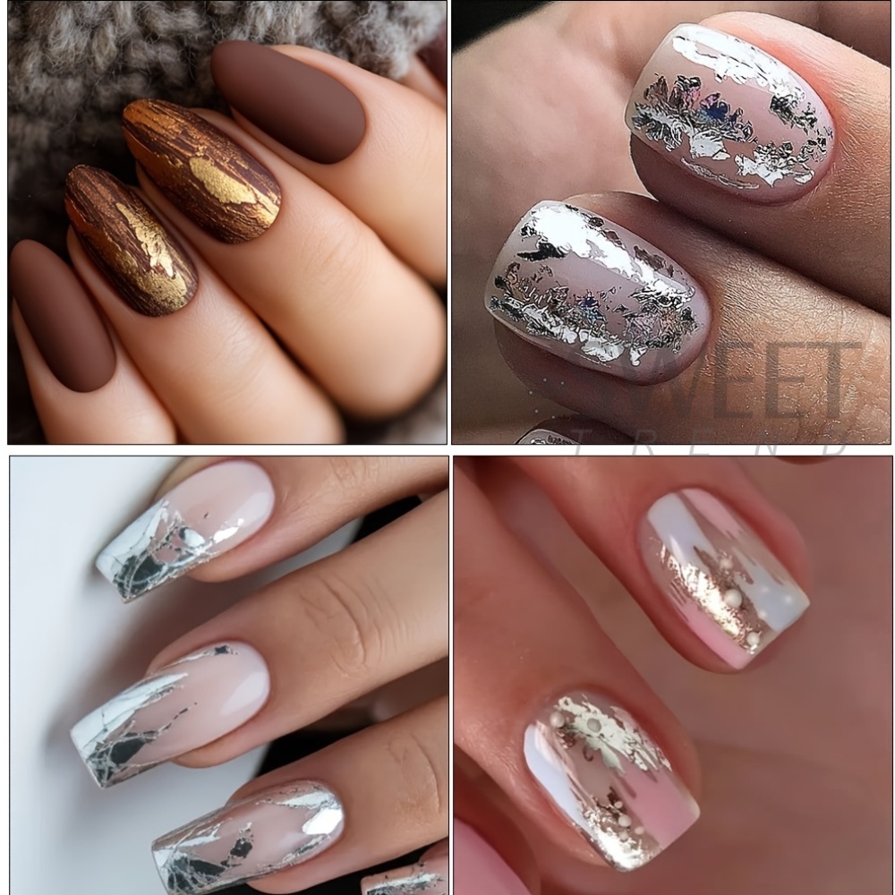 10 Types Matte Metallic Nail T - Gold Foil Flakes recension och pris