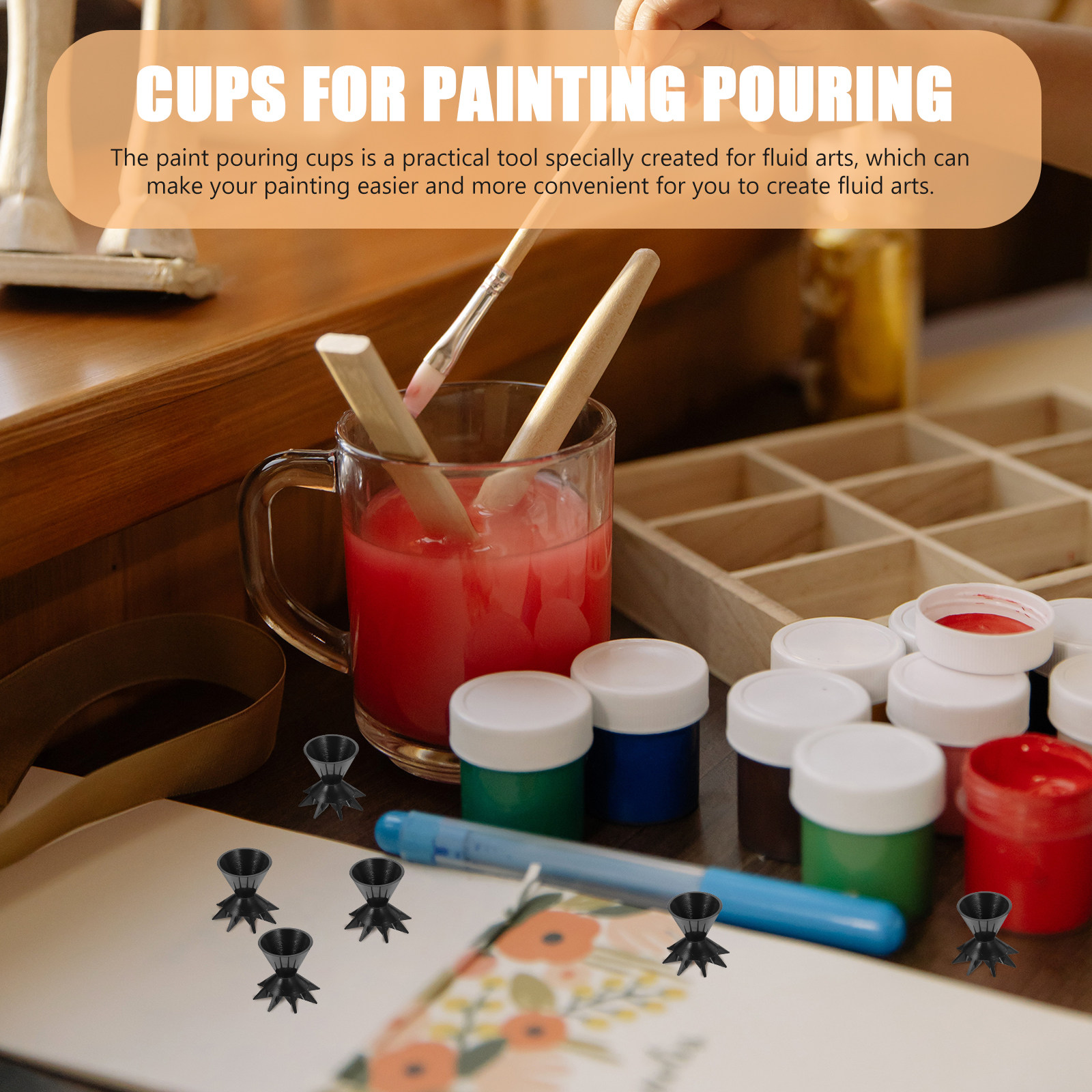 6Pcs Silicone Painting Pouring - Mixing Cup Silicone recension och pris